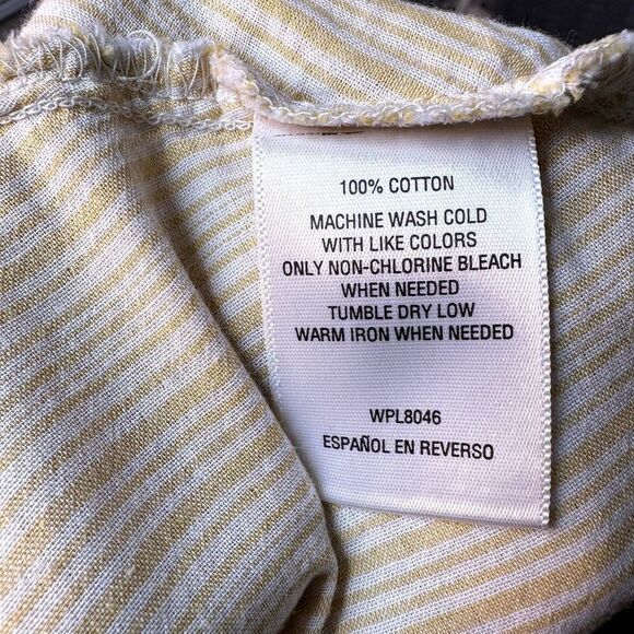 Style and Co Woman Size L Yellow Button Down Shirt - Picture 4 of 4